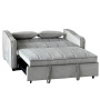 Sarantino Fenton Velvet 2-Seater Sofa Bed - Light Grey thumbnail 3