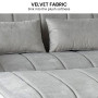 Sarantino Fenton Velvet 2-Seater Sofa Bed - Light Grey thumbnail 6
