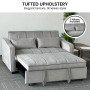 Sarantino Fenton Velvet 2-Seater Sofa Bed - Light Grey thumbnail 7