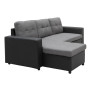 3-Seater Corner Sofa Bed With Storage Lounge Chaise Couch - Black Grey thumbnail 5