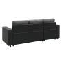 3-Seater Corner Sofa Bed With Storage Lounge Chaise Couch - Black Grey thumbnail 7