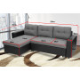 3-Seater Corner Sofa Bed With Storage Lounge Chaise Couch - Black Grey thumbnail 9