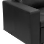 3-Seater Corner Sofa Bed Storage Chaise Couch Faux Leather - Black thumbnail 7