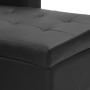 3-Seater Corner Sofa Bed Storage Chaise Couch Faux Leather - Black thumbnail 8