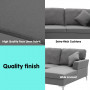 Linen Corner Sofa Couch Lounge L-shape with Left Chaise Seat Dark Grey thumbnail 3