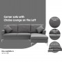 Linen Corner Sofa Couch Lounge L-shape with Left Chaise Seat Dark Grey thumbnail 7