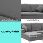 Linen Corner Sofa Couch Lounge L-shape w/ Right Chaise Seat Dark Grey thumbnail 5