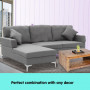 Linen Corner Sofa Couch Lounge L-shape w/ Right Chaise Seat Dark Grey thumbnail 6