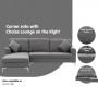 Linen Corner Sofa Couch Lounge L-shape w/ Right Chaise Seat Dark Grey thumbnail 8
