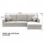 Linen Corner Sofa Couch Lounge L-shape w/ Left Chaise Seat Light Grey thumbnail 6