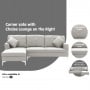 Linen Corner Sofa Couch Lounge L-shape w/ Right Chaise Seat Light Grey thumbnail 7