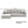 Linen Corner Sofa Couch Lounge L-shape w/ Right Chaise Seat Light Grey thumbnail 3