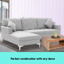 Linen Corner Sofa Couch Lounge L-shape w/ Right Chaise Seat Light Grey thumbnail 5