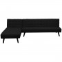 Sarantino 3-Seater Corner Sofa Bed Lounge Chaise Couch - Black thumbnail 1