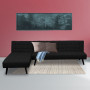 Sarantino 3-Seater Corner Sofa Bed Lounge Chaise Couch - Black thumbnail 3