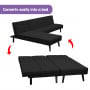 Sarantino 3-Seater Corner Sofa Bed Lounge Chaise Couch - Black thumbnail 9