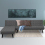 3-Seater Corner Sofa Bed with Lounge Chaise Couch Furniture Dark Grey thumbnail 2
