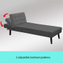 3-Seater Corner Sofa Bed with Lounge Chaise Couch Furniture Dark Grey thumbnail 9