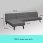 3-Seater Corner Sofa Bed with Lounge Chaise Couch Furniture Dark Grey thumbnail 4