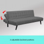 3-Seater Corner Sofa Bed with Lounge Chaise Couch Furniture Dark Grey thumbnail 7