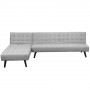 3-Seater Corner Sofa Bed with Lounge Chaise Couch Furniture Light Grey thumbnail 1