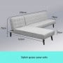 3-Seater Corner Sofa Bed with Lounge Chaise Couch Furniture Light Grey thumbnail 4
