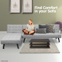 3-Seater Corner Sofa Bed with Lounge Chaise Couch Furniture Light Grey thumbnail 3