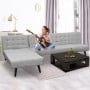3-Seater Corner Sofa Bed with Lounge Chaise Couch Furniture Light Grey thumbnail 6