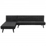 3-Seater Faux Leather Sofa Bed Lounge Chaise Couch Furniture Black thumbnail 1