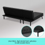 3-Seater Faux Leather Sofa Bed Lounge Chaise Couch Furniture Black thumbnail 3