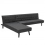 3-Seater Faux Leather Sofa Bed Lounge Chaise Couch Furniture Black thumbnail 10