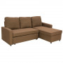 3-Seater Corner Sofa Bed With Storage Lounge Chaise Couch - Brown thumbnail 1