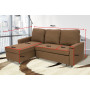 3-Seater Corner Sofa Bed With Storage Lounge Chaise Couch - Brown thumbnail 4