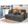 3-Seater Corner Sofa Bed With Storage Lounge Chaise Couch - Grey thumbnail 3