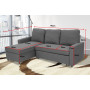 3-Seater Corner Sofa Bed With Storage Lounge Chaise Couch - Grey thumbnail 5