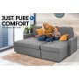 3-Seater Corner Sofa Bed With Storage Lounge Chaise Couch - Light Grey thumbnail 3