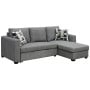 Fontana Pullout Sofa Bed with Storage Chaise Lounge  Sarantino - Grey thumbnail 1