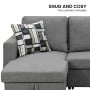 Fontana Pullout Sofa Bed with Storage Chaise Lounge  Sarantino - Grey thumbnail 11