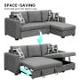 Fontana Pullout Sofa Bed with Storage Chaise Lounge  Sarantino - Grey thumbnail 12
