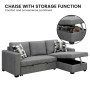 Fontana Pullout Sofa Bed with Storage Chaise Lounge  Sarantino - Grey thumbnail 13