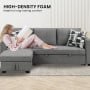 Fontana Pullout Sofa Bed with Storage Chaise Lounge  Sarantino - Grey thumbnail 14