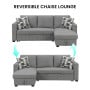 Fontana Pullout Sofa Bed with Storage Chaise Lounge  Sarantino - Grey thumbnail 15