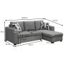 Fontana Pullout Sofa Bed with Storage Chaise Lounge  Sarantino - Grey thumbnail 4