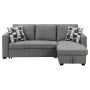 Fontana Pullout Sofa Bed with Storage Chaise Lounge  Sarantino - Grey thumbnail 5