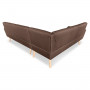 Faux Linen Corner Wooden Sofa Lounge L-shaped Futon with  Chaise Brown thumbnail 5