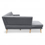 Sarantino Faux Linen Corner Sofa Lounge L-shaped with Chaise Dark Grey thumbnail 5