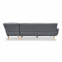 Sarantino Faux Linen Corner Sofa Lounge L-shaped with Chaise Dark Grey thumbnail 7
