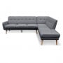 Sarantino Faux Linen Corner Sofa Lounge L-shaped with Chaise Dark Grey thumbnail 1