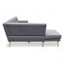 Sarantino Faux Linen Corner Sofa Lounge L-shaped with Chaise Dark Grey thumbnail 4
