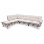 Sarantino Faux Linen Corner Sofa Lounge L-shaped Chaise Light Grey thumbnail 1